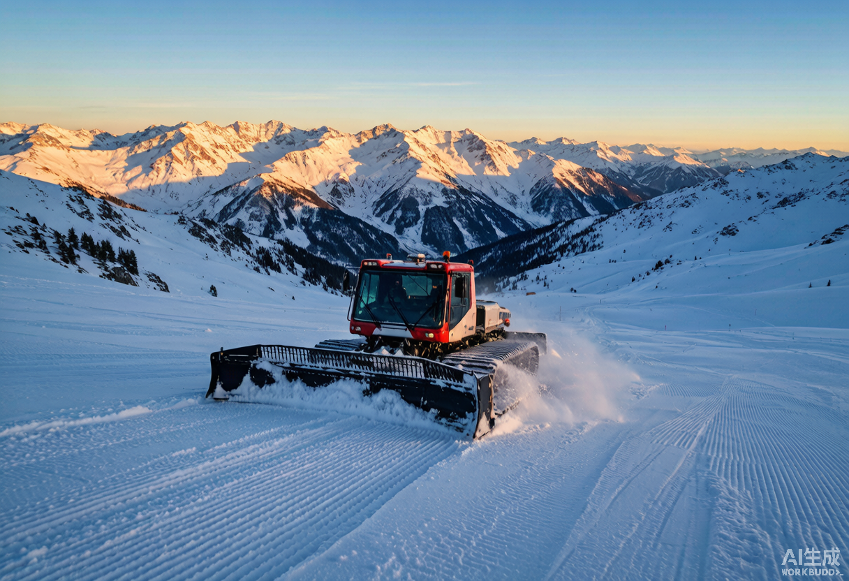 Dawn light over Altay ski slopes