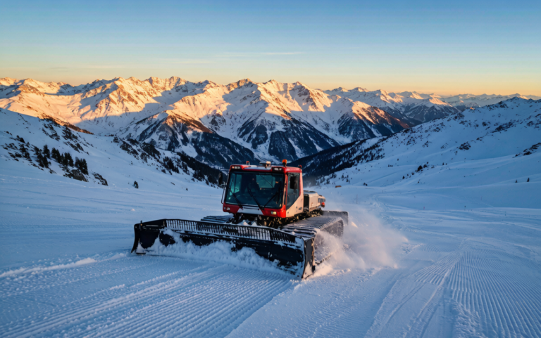 Dawn light over a frozen Xinjiang lake and snow peaks