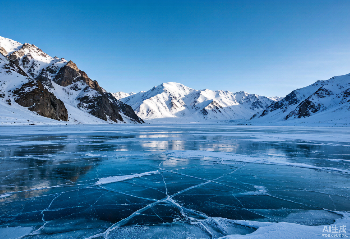 Frozen lake winter Xinjiang