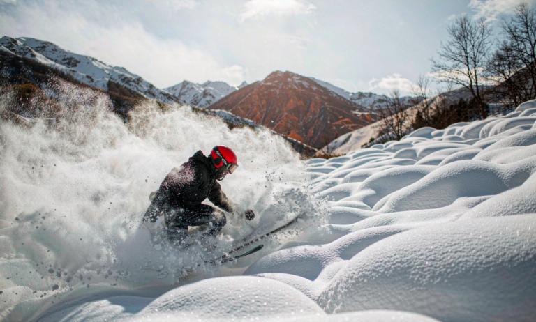Mogul field on a Xinjiang slope