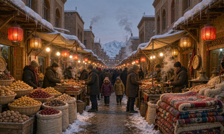 Xinjiang winter bazaar