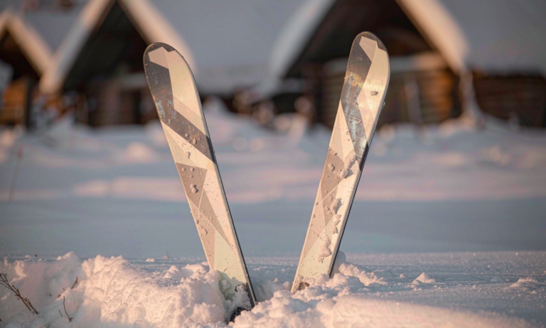 Powder skis in Xinjiang snow