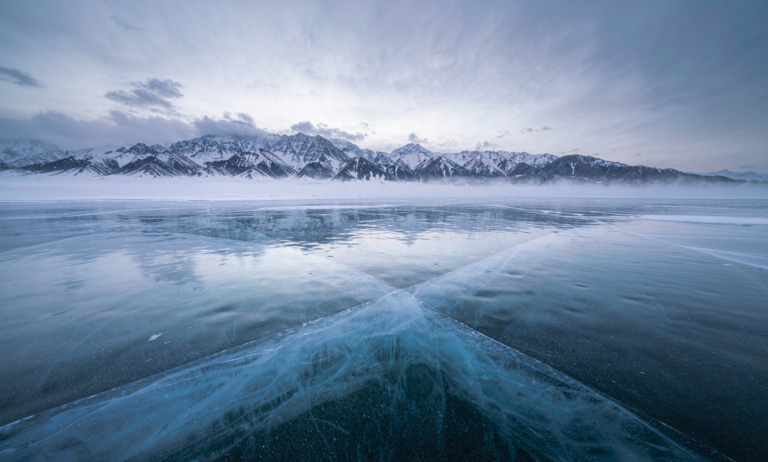Frozen Sayram Lake Xinjiang