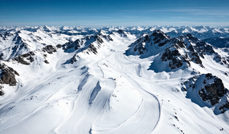 Aerial view of Xinjiang ski slopes