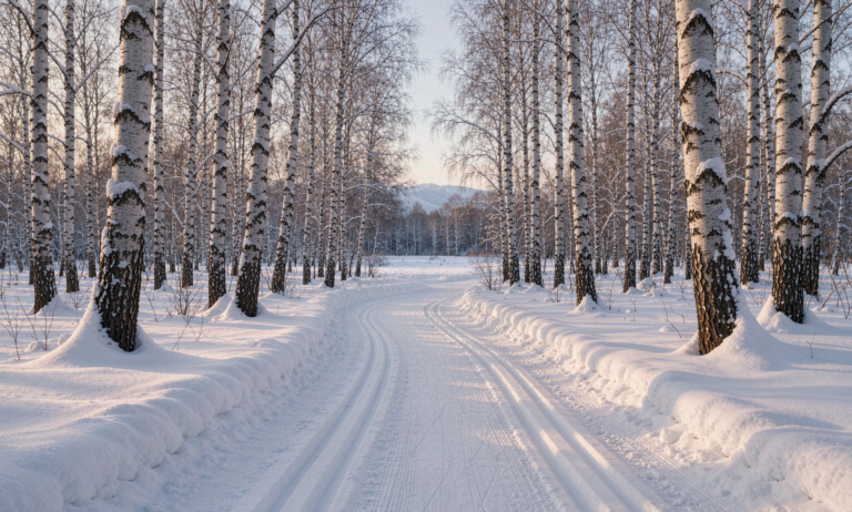 Xinjiang winter ski landscape