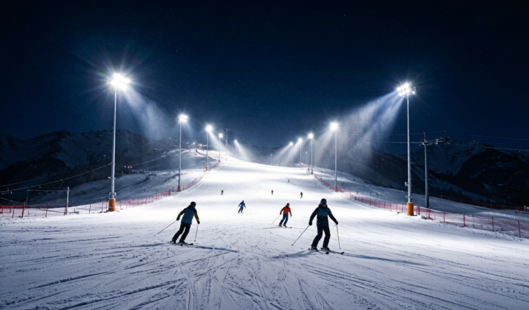 Night skiing scene in Xinjiang