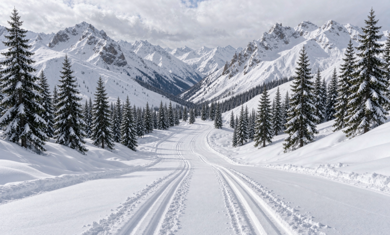 Xinjiang winter ski landscape