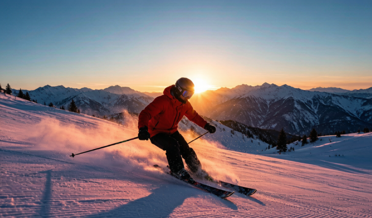 Skier on a Xinjiang powder slope