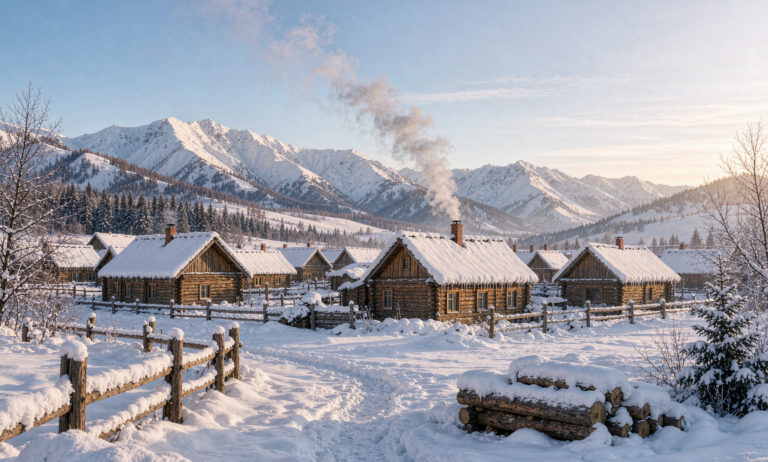 Xinjiang winter ski landscape
