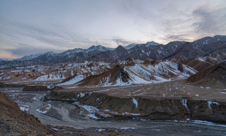 Karakax Hotan Kunlun foothills winter