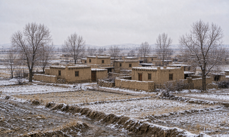 Payzawat Kashgar winter farmland