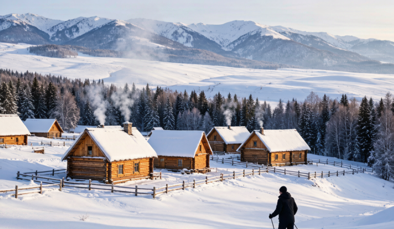 Snowbound mountain scenery in Xinjiang