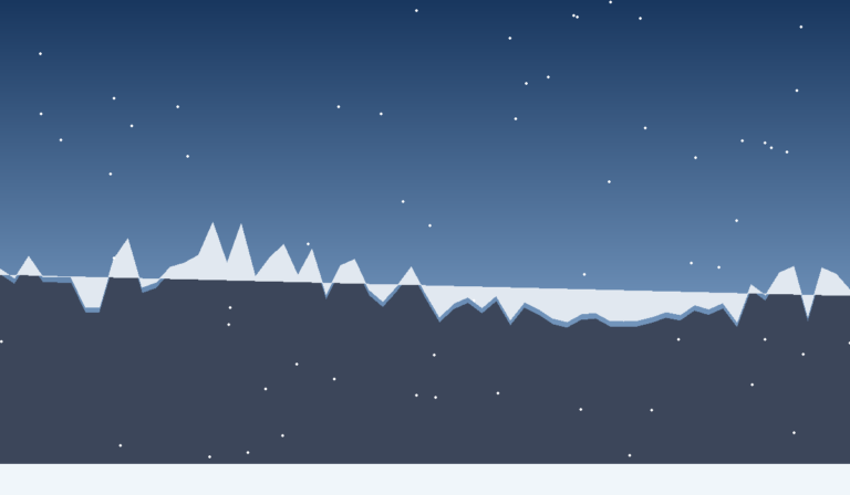 Deep night blue ski field